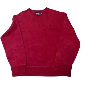 Polo Ralph Lauren vintage men thick 2XL crew neck small pony wide wrist shirt